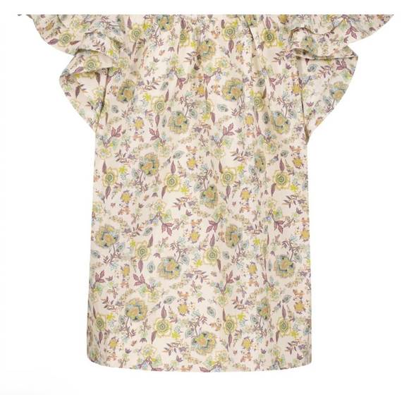 NEW BISHOP + YOUNG margarita poplin top in aster natural print - Picture 5 of 5